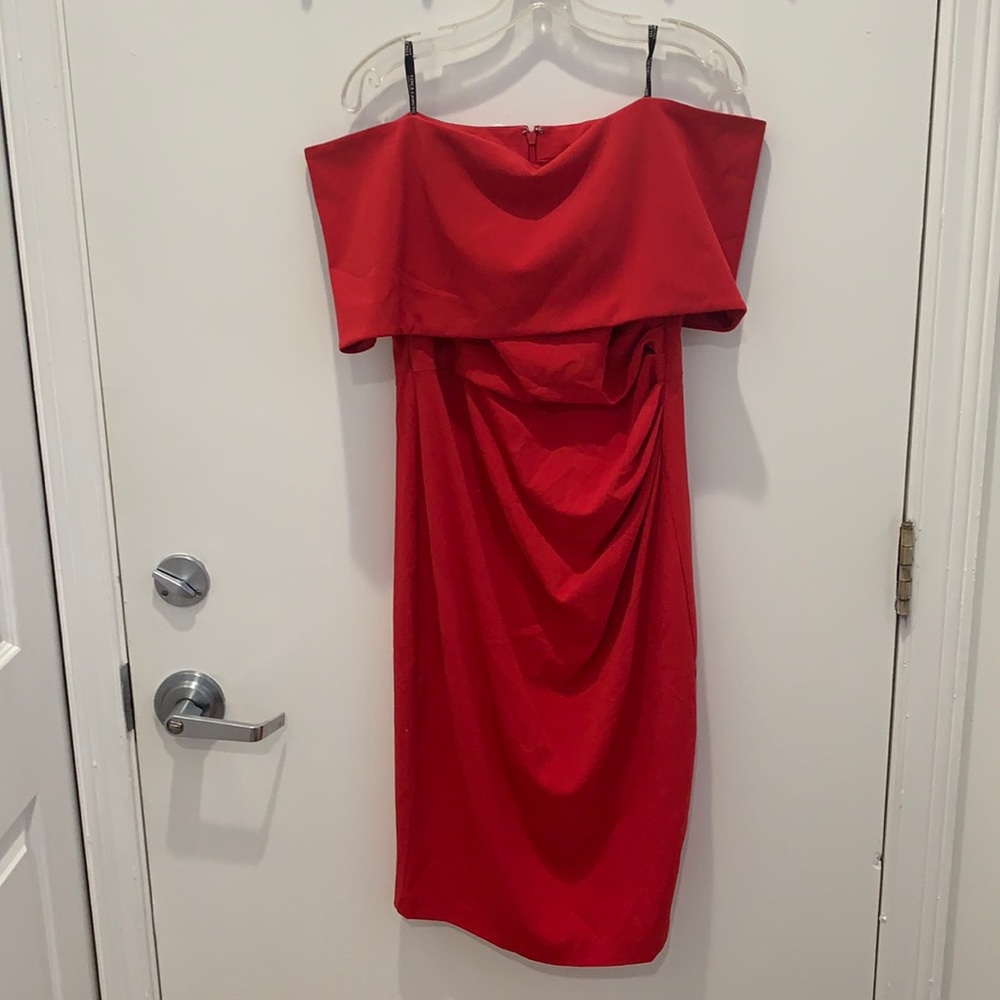 Red Strapless Cocktail Dress